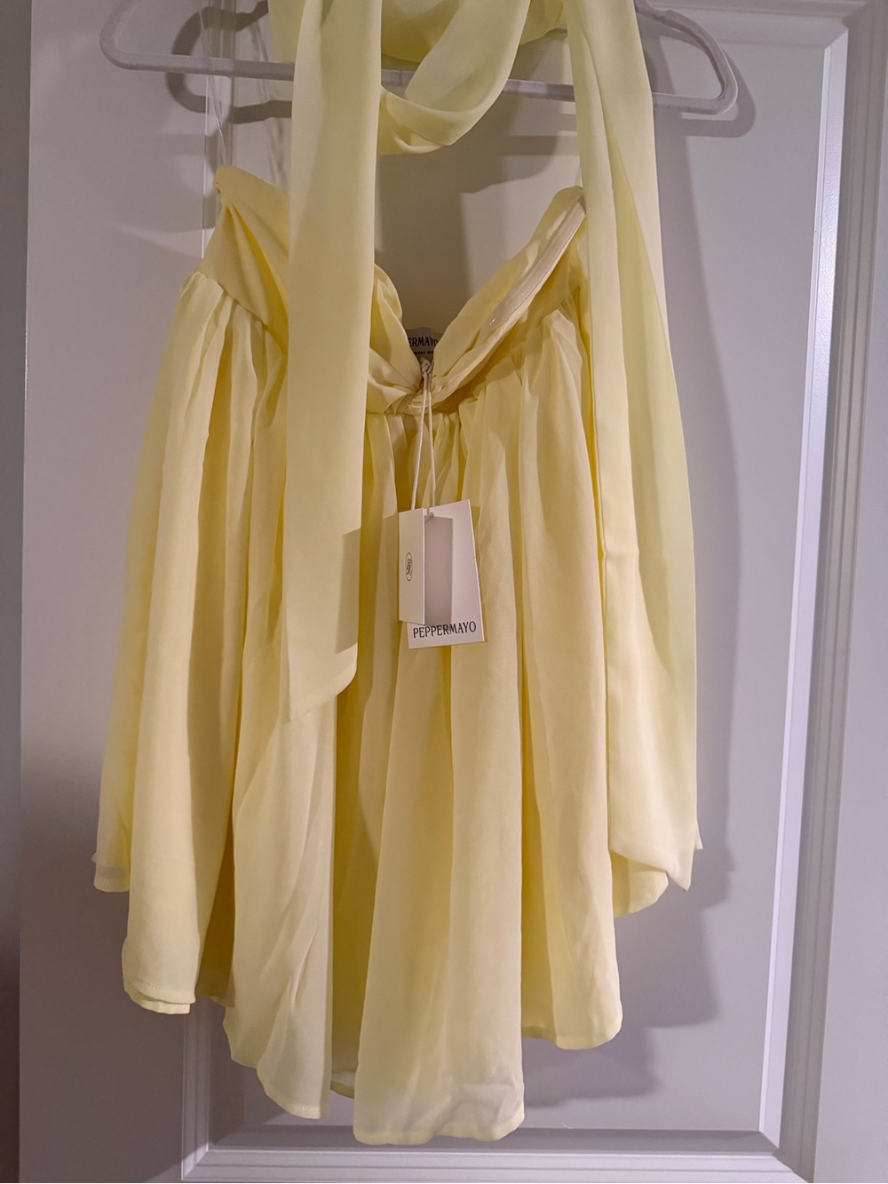 Peppermayo Pale Yellow Saturn Mini Dress